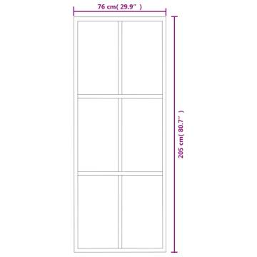 Sliding Door with Hardware Set - ESG Glass & Aluminium 76x205 cm