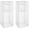 Gabion Basket Posts Set - Durable Iron Garden Decor 40x40x100 cm