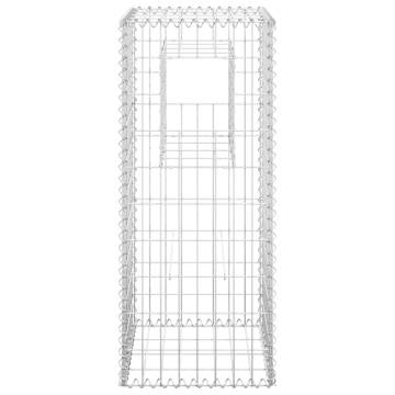 Gabion Basket Posts Set - Durable Iron Garden Decor 40x40x100 cm