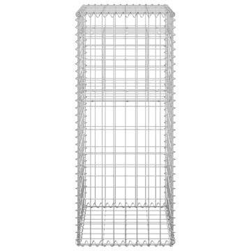 Gabion Basket Posts Set - Durable Iron Garden Decor 40x40x100 cm