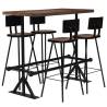 Bar Set 5 Piece Solid Reclaimed Wood - Industrial Style