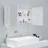 LED Bathroom Mirror Cabinet - High Gloss White 90x12x45 cm