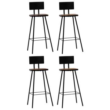 Bar Set 5 Piece Solid Reclaimed Wood - Industrial Style