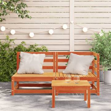 Garden Sofa 2-Seater - Wax Brown Solid Pine Wood