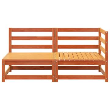 Garden Sofa 2-Seater - Wax Brown Solid Pine Wood