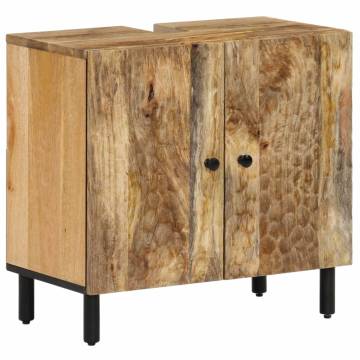 2 Piece Solid Wood Mango Bathroom Cabinet Set | HiPo Market