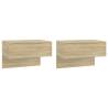 Wall-mounted Bedside Cabinets 2 pcs Sonoma Oak - Hipomarket