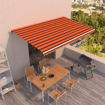 Manual Retractable Awning 500x350 cm - Orange & Brown