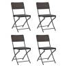 Folding Garden Chairs 4 pcs HDPE & Steel - Brown | HipoMarket