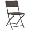 Folding Garden Chairs 4 pcs HDPE & Steel - Brown | HipoMarket