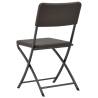 Folding Garden Chairs 4 pcs HDPE & Steel - Brown | HipoMarket