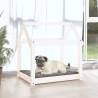 Comfortable White Dog Bed - Solid Pine Wood 71x55x70 cm