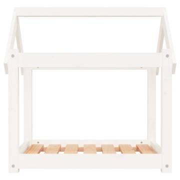 Comfortable White Dog Bed - Solid Pine Wood 71x55x70 cm