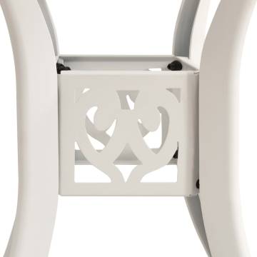 Garden Table White 78x78 cm Cast Aluminium - Hipo Market