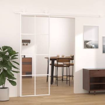 Sliding Door ESG Glass and Aluminium 76x205 cm - White