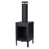 ProGarden 100 cm Black Fireplace with Chimney - Outdoor Warmth