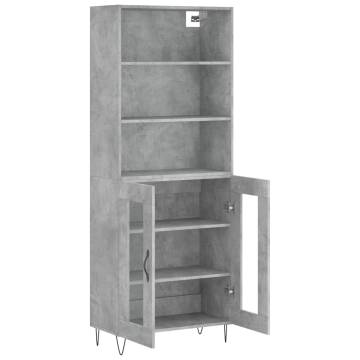 Stylish Highboard Concrete Grey | Durable Engineered Wood