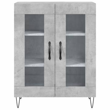 Stylish Highboard Concrete Grey | Durable Engineered Wood