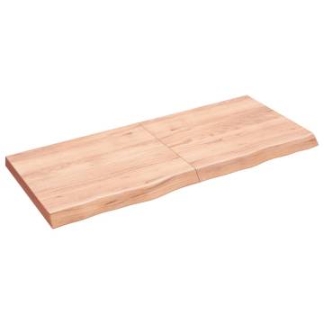 Light Brown Wall Shelf - Treated Solid Oak Wood | HipoMarket