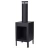 ProGarden 100 cm Black Fireplace with Chimney - Outdoor Warmth