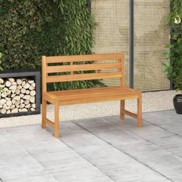 Solid Teak Wood Garden Bench - 114 cm | Hipomarket