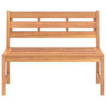 Solid Teak Wood Garden Bench - 114 cm | Hipomarket