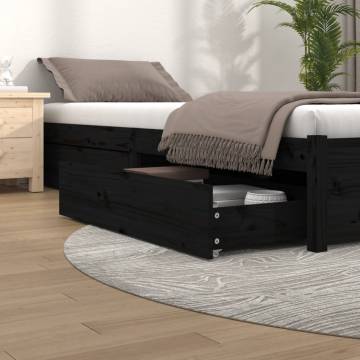 Black Solid Wood Pine Bed Drawers - Maximize Storage Space