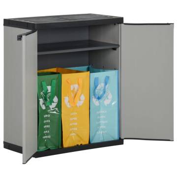 Stylish Garden Waste Cabinet Grey & Black - 68x40x85 cm