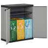 Stylish Garden Waste Cabinet Grey & Black - 68x40x85 cm