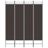 4-Panel Brown Room Divider - Stylish & Versatile 160x200 cm