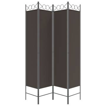 4-Panel Brown Room Divider - Stylish & Versatile 160x200 cm