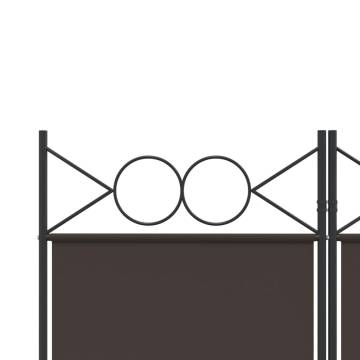 4-Panel Brown Room Divider - Stylish & Versatile 160x200 cm