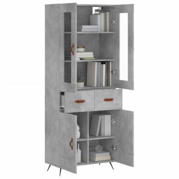 Stylish Highboard Concrete Grey 69.5x34x180 cm - HipoMarket