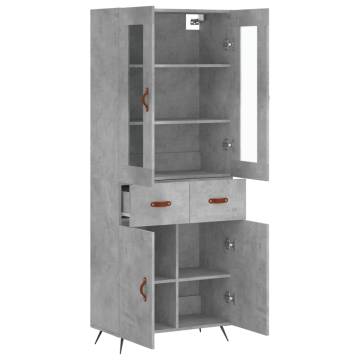 Stylish Highboard Concrete Grey 69.5x34x180 cm - HipoMarket