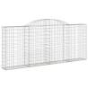 Arched Gabion Baskets - 4 pcs Galvanised Iron 300x30x120/140 cm