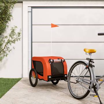 Pet Bike Trailer - Orange & Black Durable Fabric & Iron