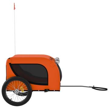 Pet Bike Trailer - Orange & Black Durable Fabric & Iron