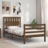 Bed Frame with Headboard Honey Brown 90x200 cm Solid Wood Colour honey brown Size 90 x 200 cm 