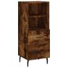 Elegant Highboard in Smoked Oak | 34.5x34x180 cm