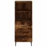 Elegant Highboard in Smoked Oak | 34.5x34x180 cm