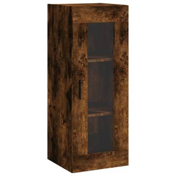 Elegant Highboard in Smoked Oak | 34.5x34x180 cm