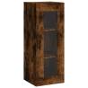 Elegant Highboard in Smoked Oak | 34.5x34x180 cm