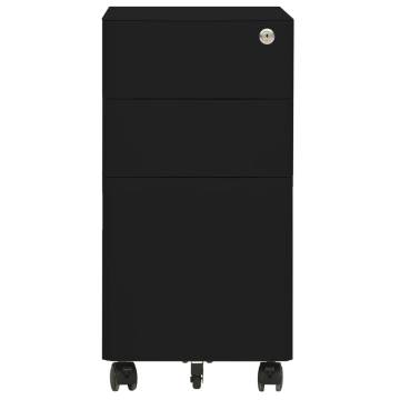 Mobile File Cabinet Black 30x45x59 cm - Durable Steel Storage