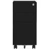 Mobile File Cabinet Black 30x45x59 cm - Durable Steel Storage