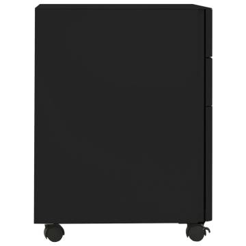 Mobile File Cabinet Black 30x45x59 cm - Durable Steel Storage