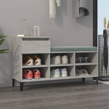 Concrete Grey Shoe Cabinet - Stylish Storage Solution