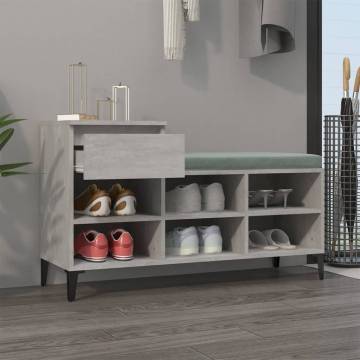 Concrete Grey Shoe Cabinet - Stylish Storage Solution