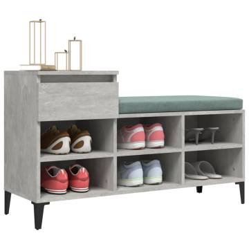 Concrete Grey Shoe Cabinet - Stylish Storage Solution