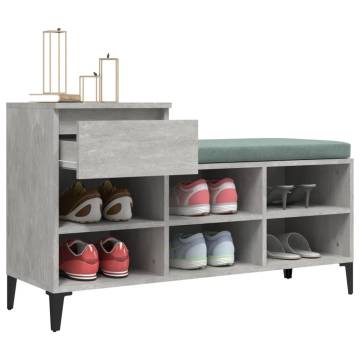 Concrete Grey Shoe Cabinet - Stylish Storage Solution