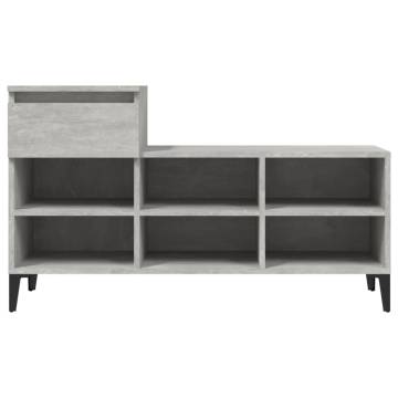 Concrete Grey Shoe Cabinet - Stylish Storage Solution